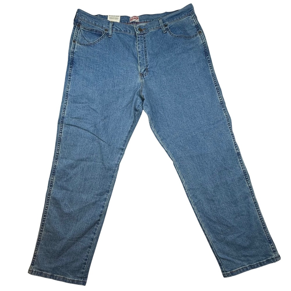 Wrangler jeans men's 38x30 Relaxed Fit Straight Leg Stretch Blue Denim‎ NWT